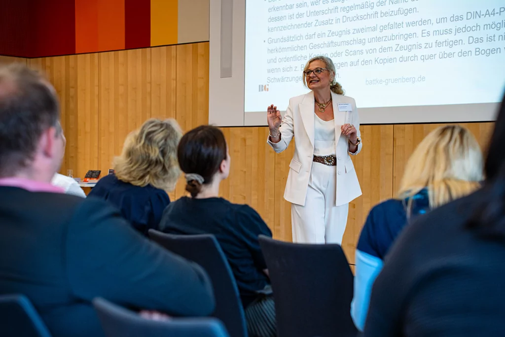 Battke-Grünberg-Anwältin Dr. Andrea Benkendorff beim Battke Frühstück 2024