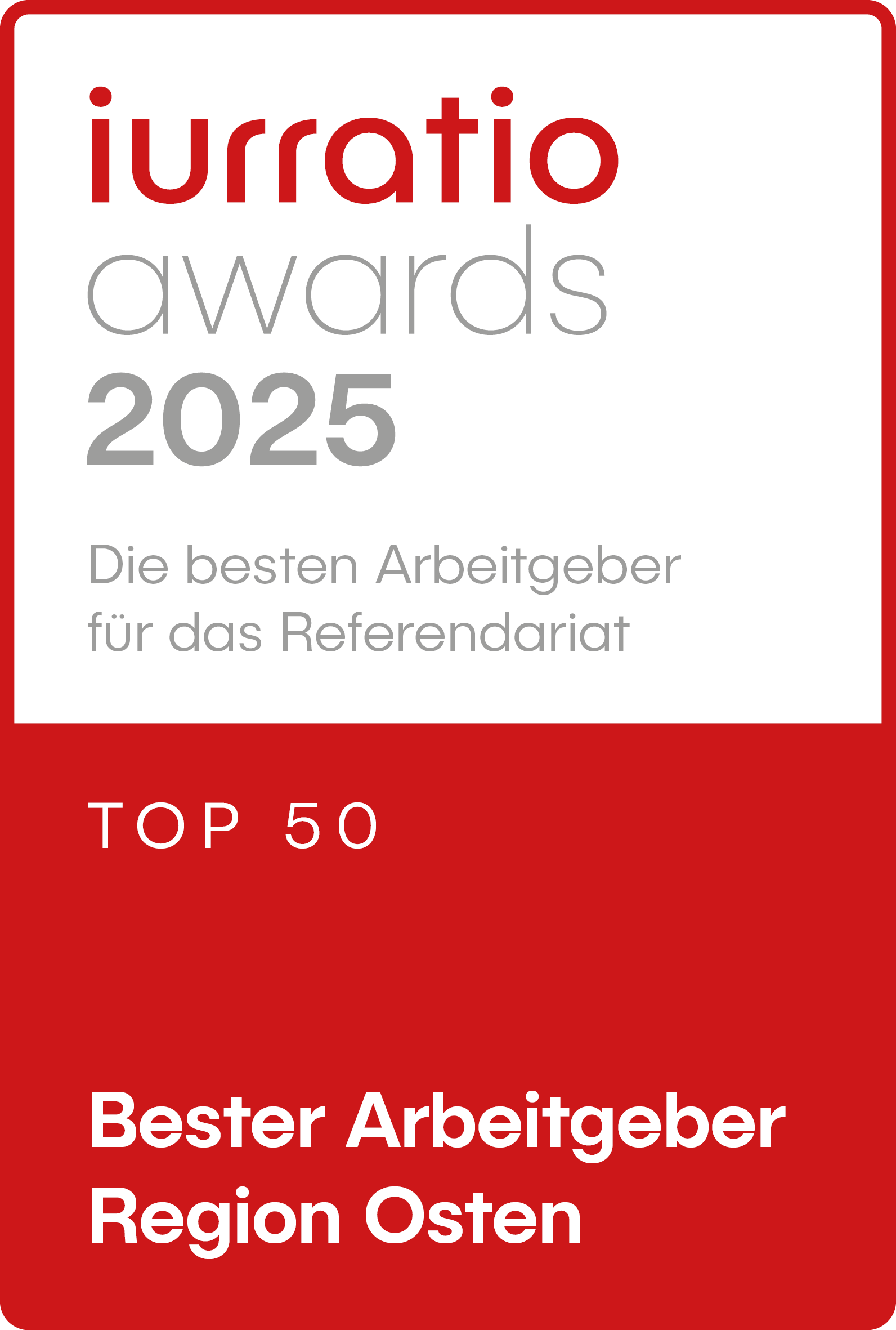 iurratio Award 2025, beste ostdeutsche Kanzlei
